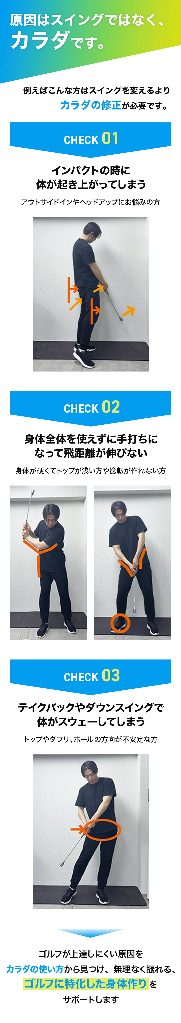 原因はスイングではなく、カラダです。