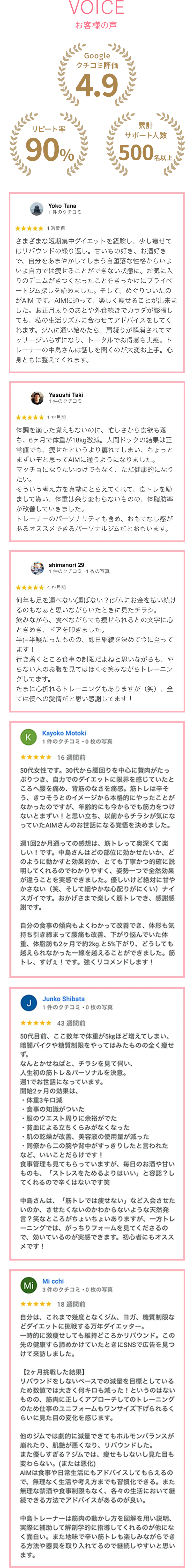 VOICE お客様の声